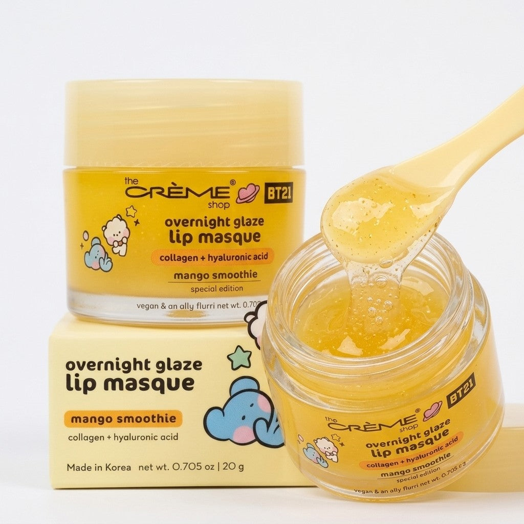 The Crème Shop BT21 Mango Smoothie Overnight Glaze Lip Mask Collagen HA 0.705oz