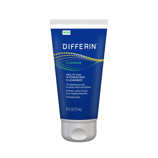 Differin Daily Oil Free Hydrating Cleanser Gentle Face Wash for Acne Prone Skin.