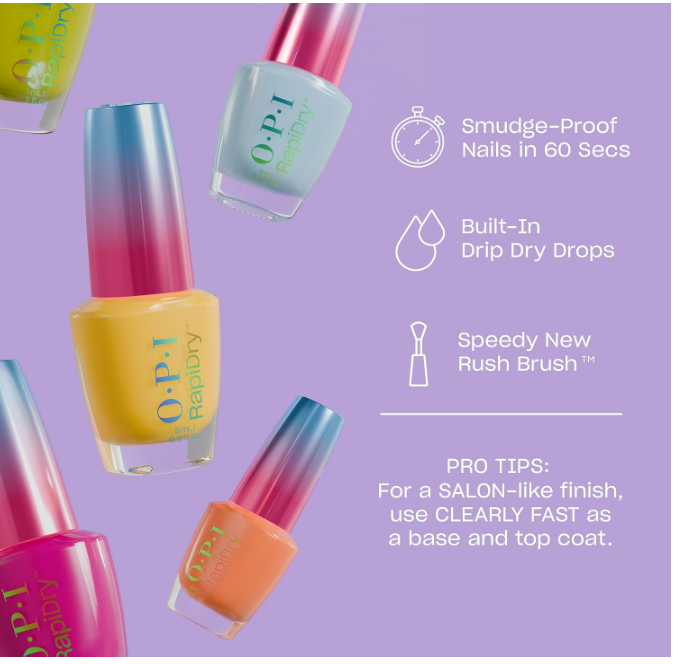 OPI RapiDry Quick Dry Nail Polish Colors & Clear Coat | Ring the Alarm | RD0013