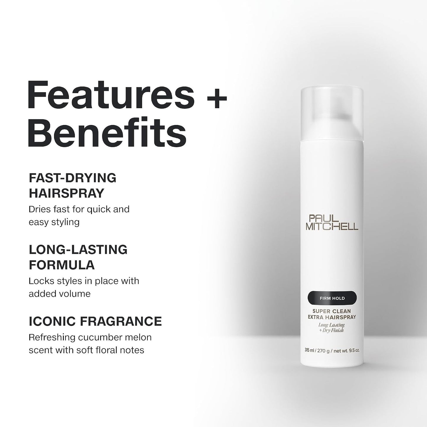 Paul Mitchell Super Clean Extra Hairspray, Long-Lasting, Firm Hold, 9.5 oz