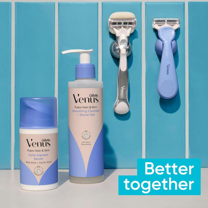 2 Pack Venus For Pubic Hair & Skin 2-in-1 Cleanser + Shave Gel 190ml Each