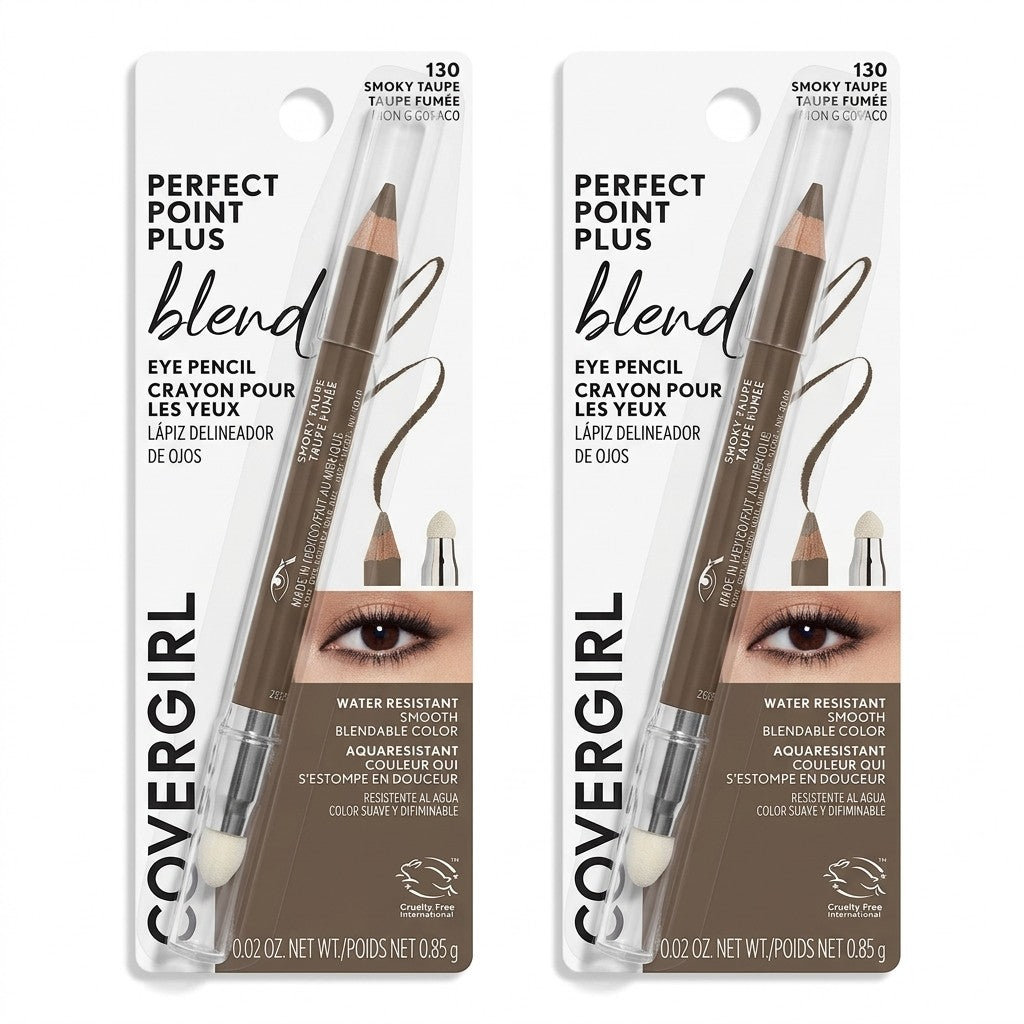 2 Pack COVERGIRL Perfect Point Plus Blend Eyeliner Pencil 130 Smoky Taupe 0.85g