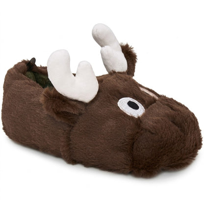 Carter's Toddler Boy Brown Moose Plush Slippers House Shoes Size XS 3-4