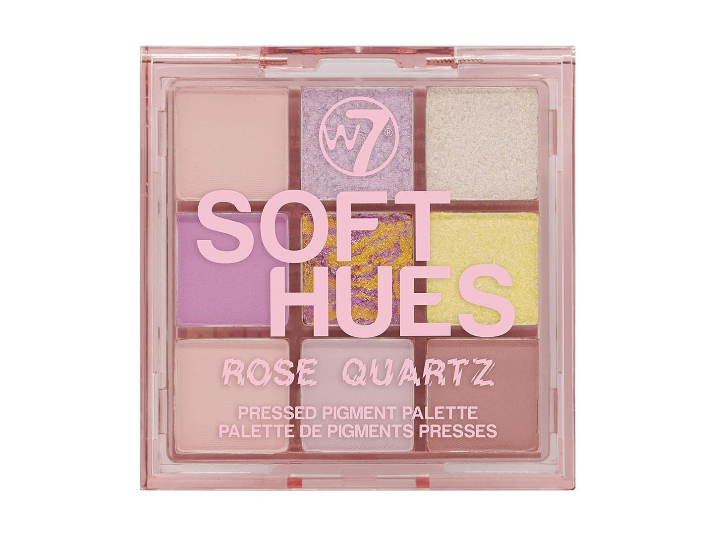W7 Soft Hues Rose Quartz 9 Pan Eyeshadow Palette Pastel Pink Purple Cruelty Free