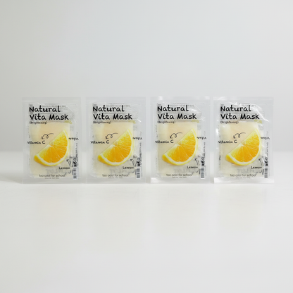 Too Cool For School Natural Vita Mask Brightening Vitamin C & Lemon Lot of 4