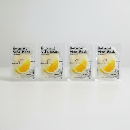 Too Cool For School Natural Vita Mask Brightening Vitamin C & Lemon Lot of 4