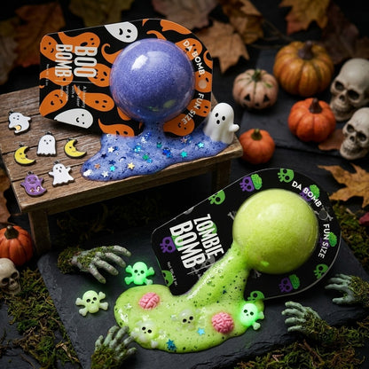 Da Bomb 2 Pack Halloween Bath Fizzers Boo Bomb Zombie Bomb 3.5oz Surprise Inside