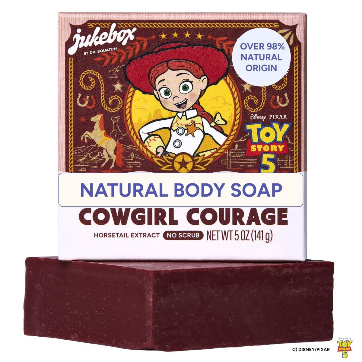 JUKEBOX Natural Women’s Bar Soap, Toy Story Jessy Soap Bar (5oz, 1-Pack)