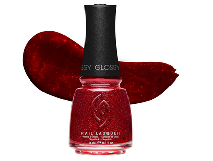 China Glaze CG Nail Lacquer Ruby Pumps – Deep Red Glitter Quick Dry 0.5 fl oz