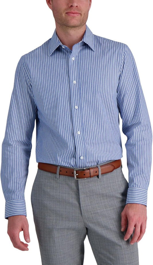 Haggar Mens Haggar Men's Premium Comfort Slim Fit Wrinkle Resistant Dress Shirt 17-17.5 34-35