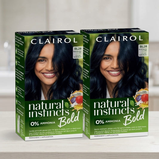 2pk Clairol Natural Instincts Bold Permanent Hair Color BL28 Blue Black Colibri