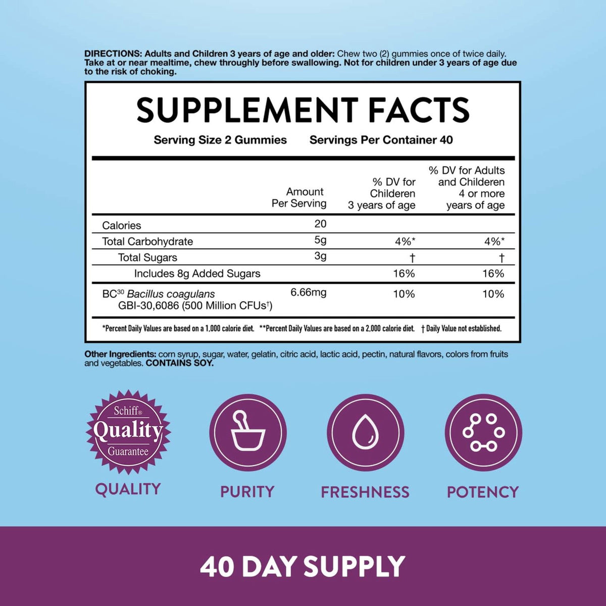 Digestive Advantage Daily Probiotics For Women And Men, Gut Health, 80 Gummies