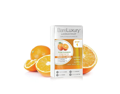 2 Pack Morgan Taylor BareLuxury Energy 4-Step Pedicure Manicure Orange Lemongras