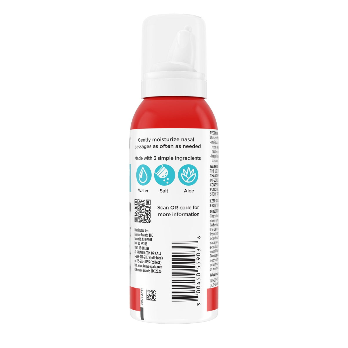 Sudafed Non-Medicated Saline Nasal Mist with Aloe, 3 fl. oz EXPMAY2028