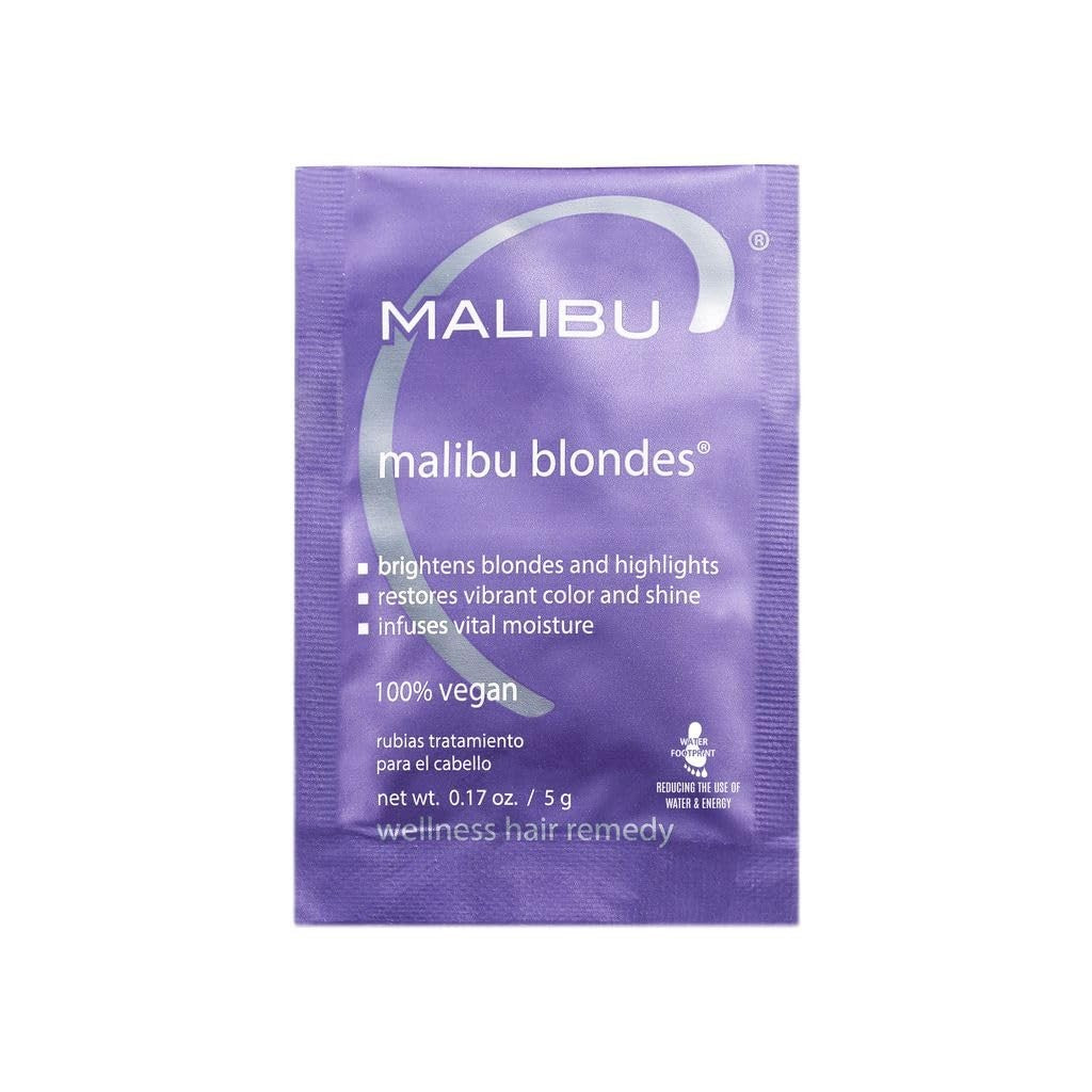 Malibu C Blondes Wellness Hair Remedy Treatment 3 Packets Brightens Blonde 5g