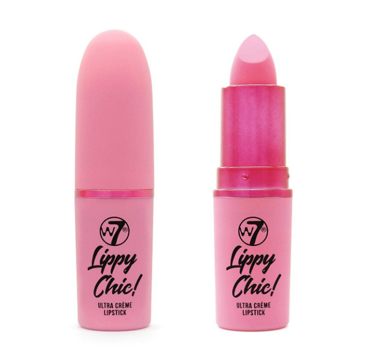 2 Pack W7 Lippy Chic Ultra Creme Lipstick Shade Free Speech Vibrant Baby Pink