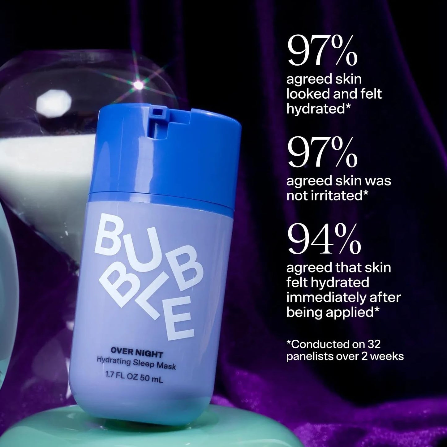 Bubble Skincare Over Night Hydrating Sleep Mask - Gentle Exfoliating 50ml