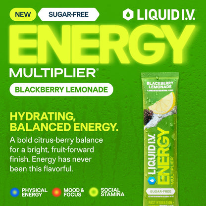 Liquid I.V.® Blackberry Lemonade Sugar-Free Hydration Multiplier 4 Pack 24 Stick