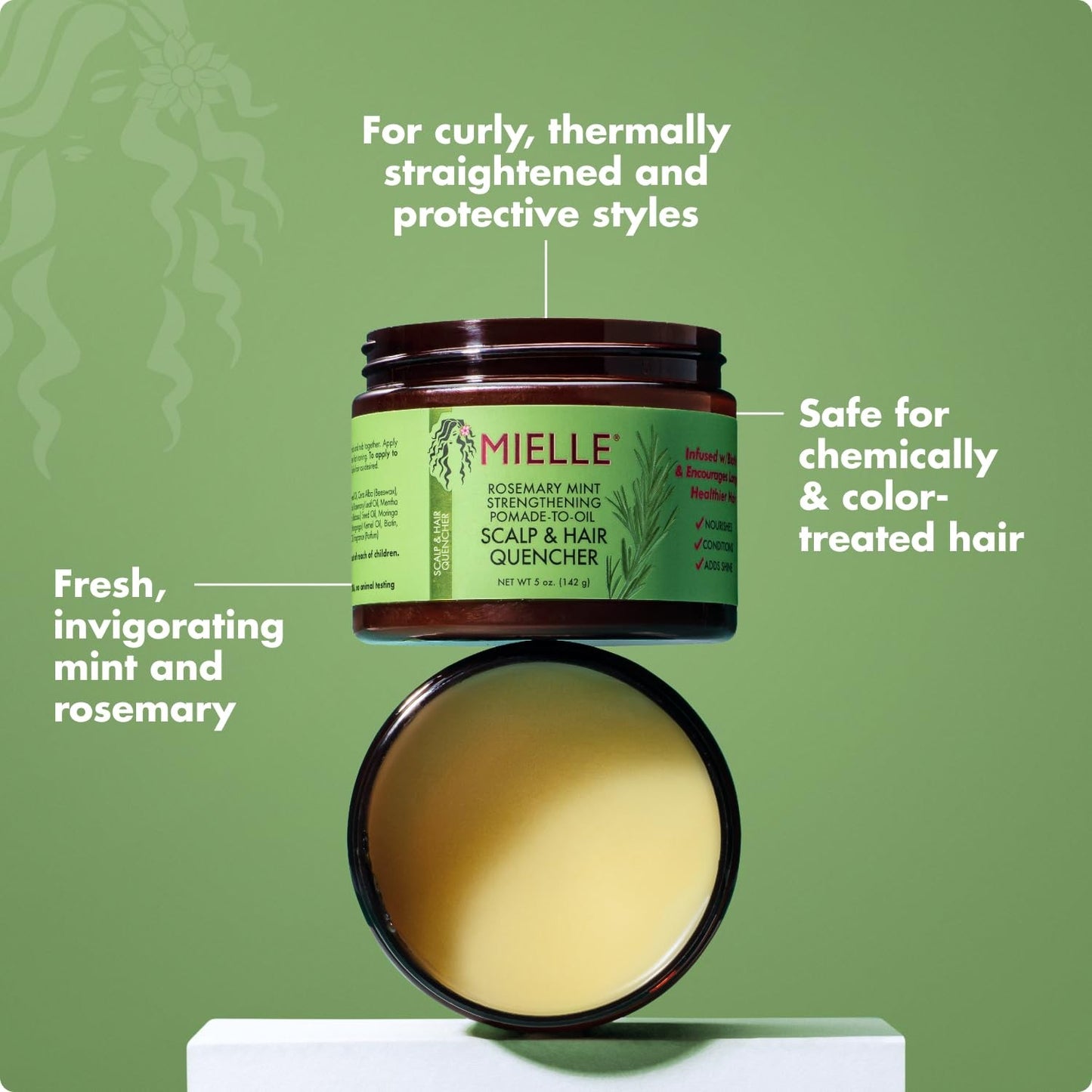 Mielle Organics Rosemary & Mint Hair Pomade - Conditioning Natural Hair Moisturizer 5 Oz