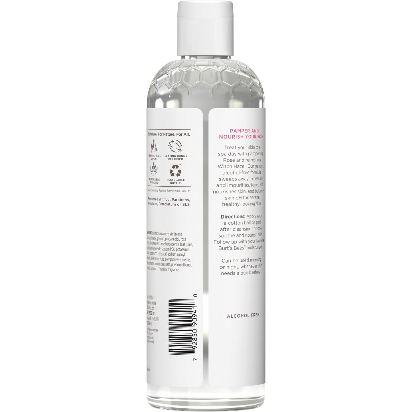 Burt's Bees Calming Toner with Witch Hazel and Rose, Fresh Floral Scent, 12 Oz