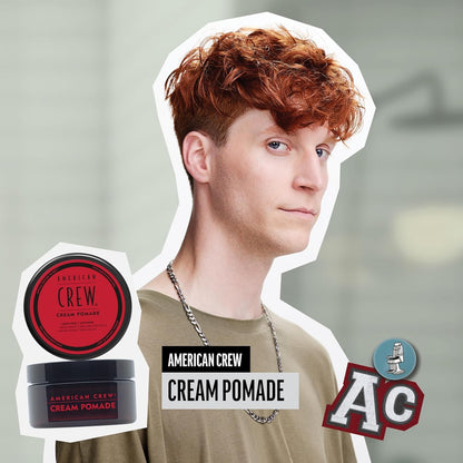 American Crew Men's Hair Cream Pomade, Like Styling Gel with Light Hold 3 oz