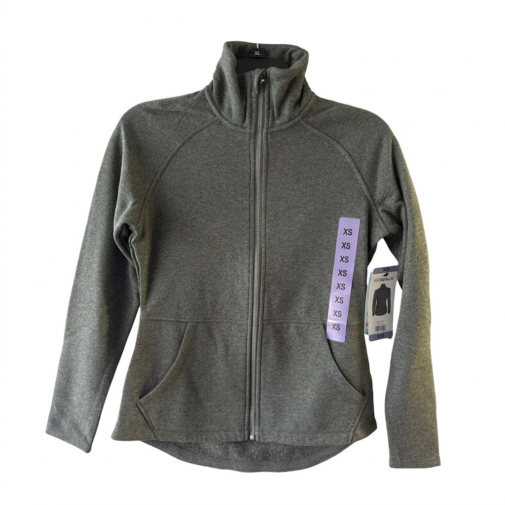 Skechers Performance GO WALK Womens Full Zip Fleece Jacket Charcoal Gray XS NWT