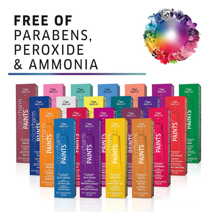 2 Pack Wella Color Charm Paints Semi-Permanent Hair Color - Blue 2 oz Tubes