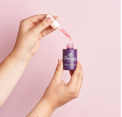 W7 Princess Potion Face Primer Drops Purple Makeup Base Priming Formula For Flawless Bright Skin Vegan Makeup, 30 ml.