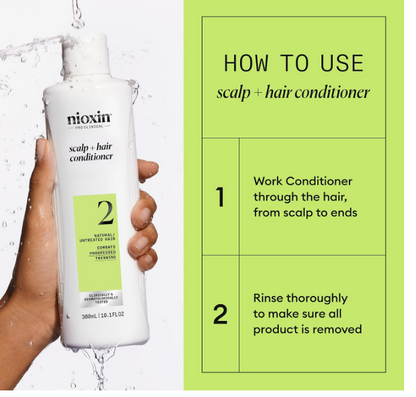 NIOXIN System 2 Scalp Care Conditioner, Hair Thickening For Natural Hair 10 floz