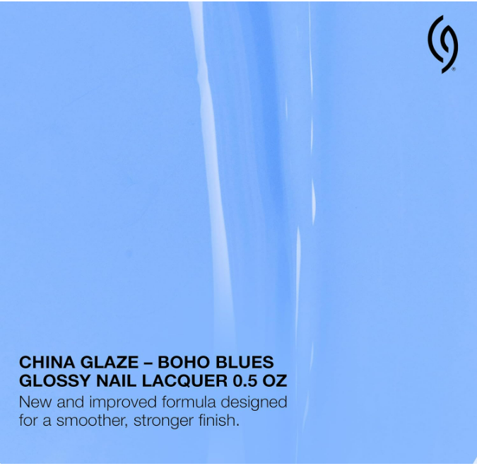 China Glaze CG Nail Lacquer Boho Blues Periwinkle Blue Nail Polish Quick Dry Chip Resistant Glossy Finish for DIY Manicure 0 5 fl oz