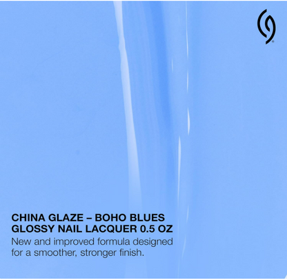 China Glaze CG Nail Lacquer Boho Blues Periwinkle Blue Nail Polish Quick Dry Chip Resistant Glossy Finish for DIY Manicure 0 5 fl oz