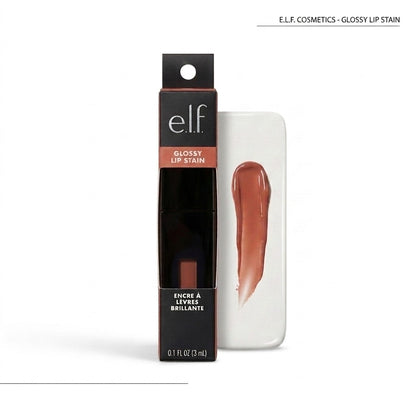 e l f Glossy Lip Stain Long Lasting Lightweight Lip Stain For Sheer Pop Of Color Subtle Gloss Finish Vegan Cruelty Free Pinkies Up