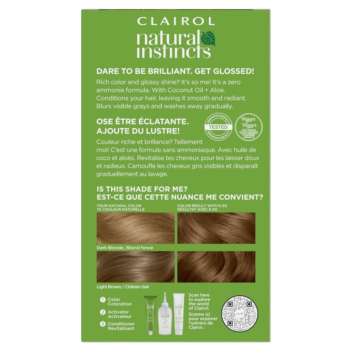 Clairol Natural Instincts Demi-Permanent Hair Dye, 6.5G Lightest Golden Brown