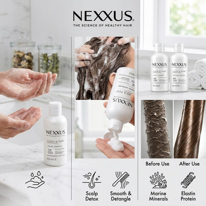 Nexxus Clean & Pure Shampoo and Conditioner Duo Set - 3 oz Travel Size Detox