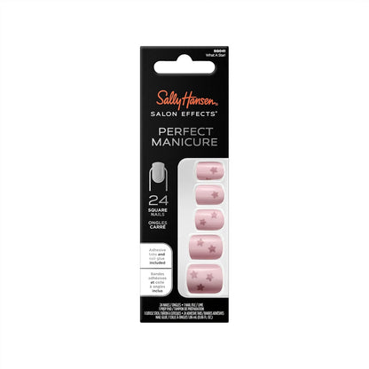 Sally Hansen Salon Effects Perfect Manicure What Star Press On Nails Square Shaped Non Damaging Adhesive Tabs File Alcohol Pad Included