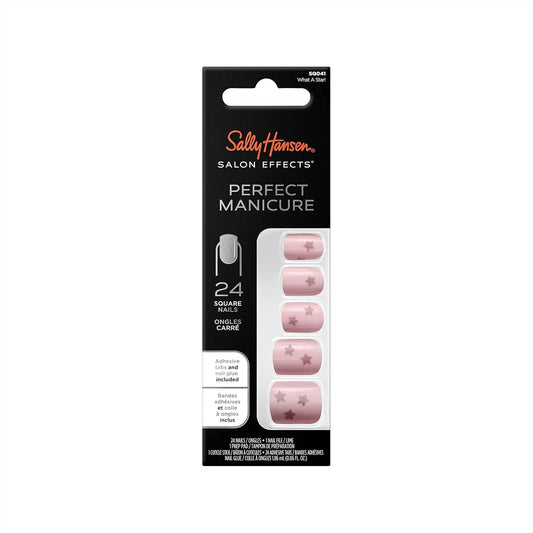 Sally Hansen Salon Effects Perfect Manicure What Star Press On Nails Square Shaped Non Damaging Adhesive Tabs File Alcohol Pad Included