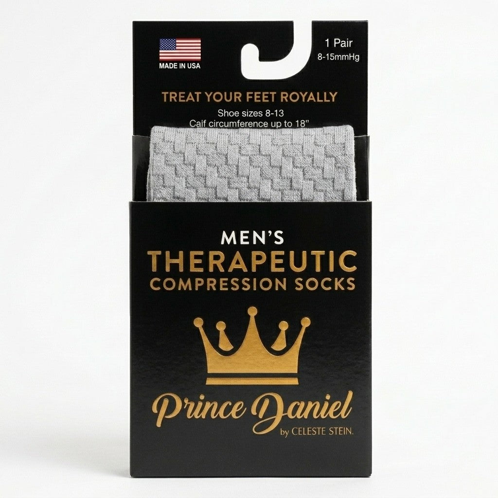 Prince Daniel Men's Therapeutic Compression Sock, Carbon Fiber, 8-15 mmHg, Mild