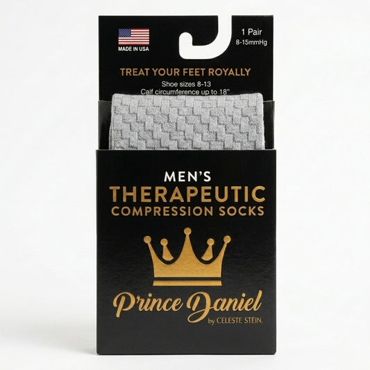 Prince Daniel Men's Therapeutic Compression Sock, Carbon Fiber, 8-15 mmHg, Mild