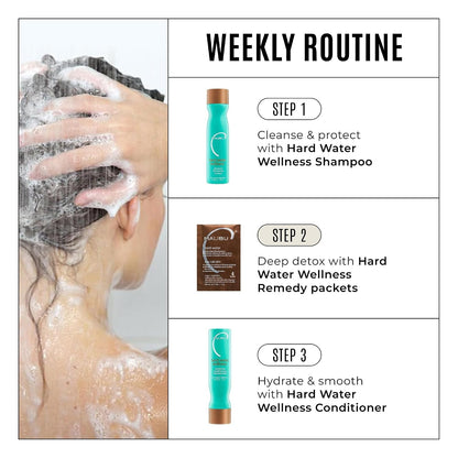 Malibu C Hard Water Wellness Hair Remedy - Mineral Removal Treatment - 4 Pack