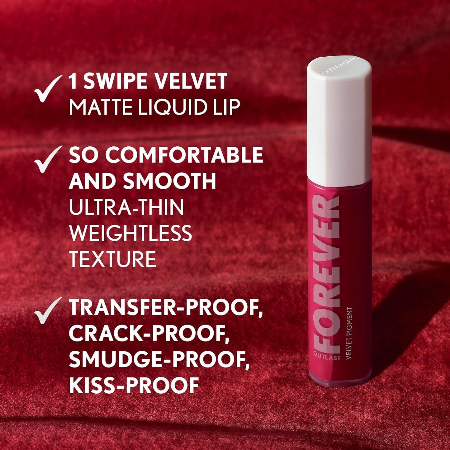 CoverGirl Outlast Forever Velvet Pigment 500 Brazen Raisin Matte Lipstick Vegan Formula Easy to Use Glides on Effortlessly Long Lasting Perfect Color 0 30oz