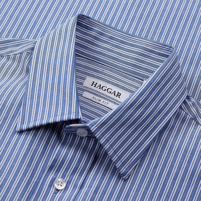 Haggar Mens Haggar Men's Premium Comfort Slim Fit Wrinkle Resistant Dress Shirt 17-17.5 34-35