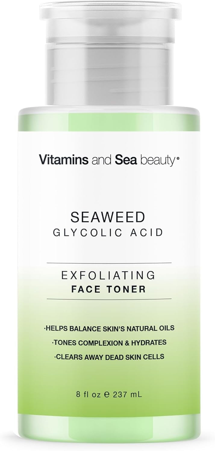 Exfoliating Face Toner with Seaweed & Glycolic Acid – 8 fl oz
