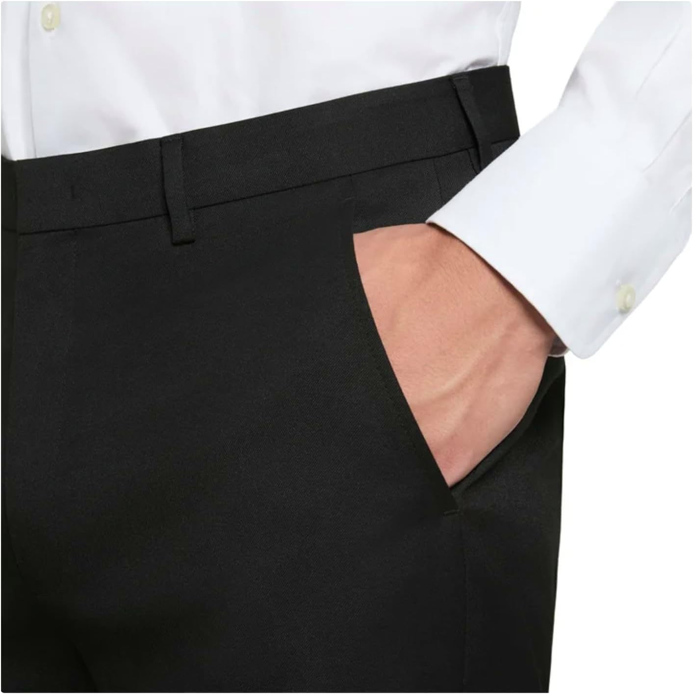 Calvin Klein Men's Wrinkle Resistant Slim Fit Stretch Dress Pant Black 38x29