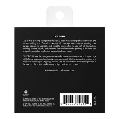 e.l.f. Total Face Sponge Duo, Plush, Multi-Sided & Latex-Free Makeup Sponges 2 Count
