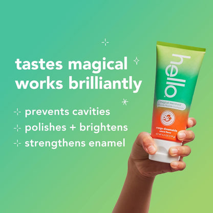 Hello Magical Mermaid Kids Toothpaste With Fluoride, Orange, 4.2 OZ