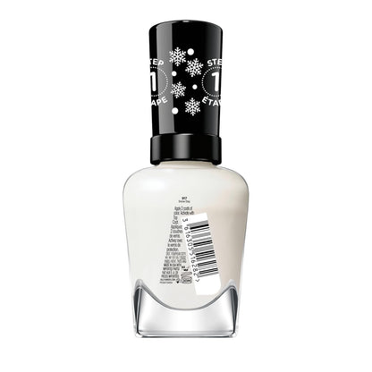 Sally Hansen Miracle Gel Snow Day Long Lasting Gel Like Formula No UV Lamp Needed White Glitter Nail Polish