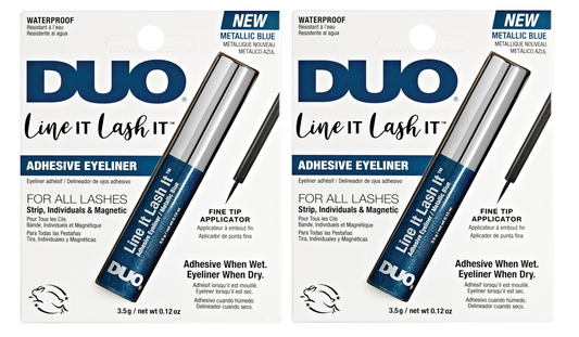 2 Pack DUO Line It Lash It 2-in-1 Adhesive Eyeliner Metallic Blue Waterproof