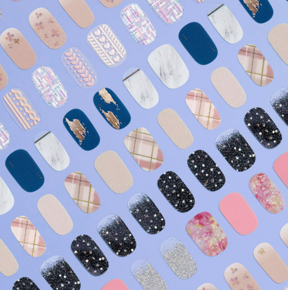 Sally Hansen Salon Effects Nail Strips | No UV Light Needed, No Dry Time, Long-Lasting, Non-Damaging | 32 Nail Strips, 1 Cuticle Stick, Nail File, Prep Pad | Call of Blue-ty