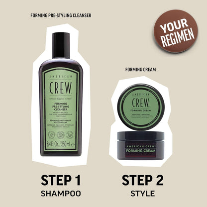 AMERICAN CREW Men's Hair Forming Cream, Like Hair Gel with Medium Hold & Medium