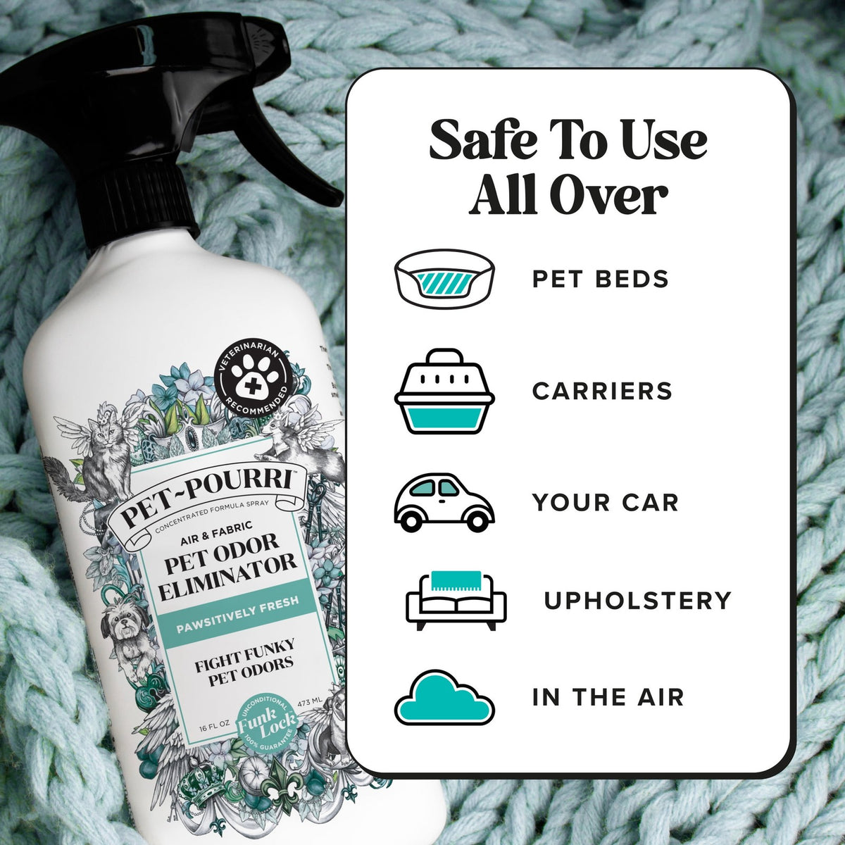Pet-Pourri Air & Fabric Pet Odor Eliminator Spray Pawsitively Fresh 16oz 2 Pack